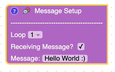 message setup block