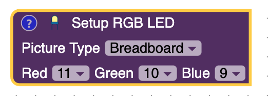 rgb led setup block